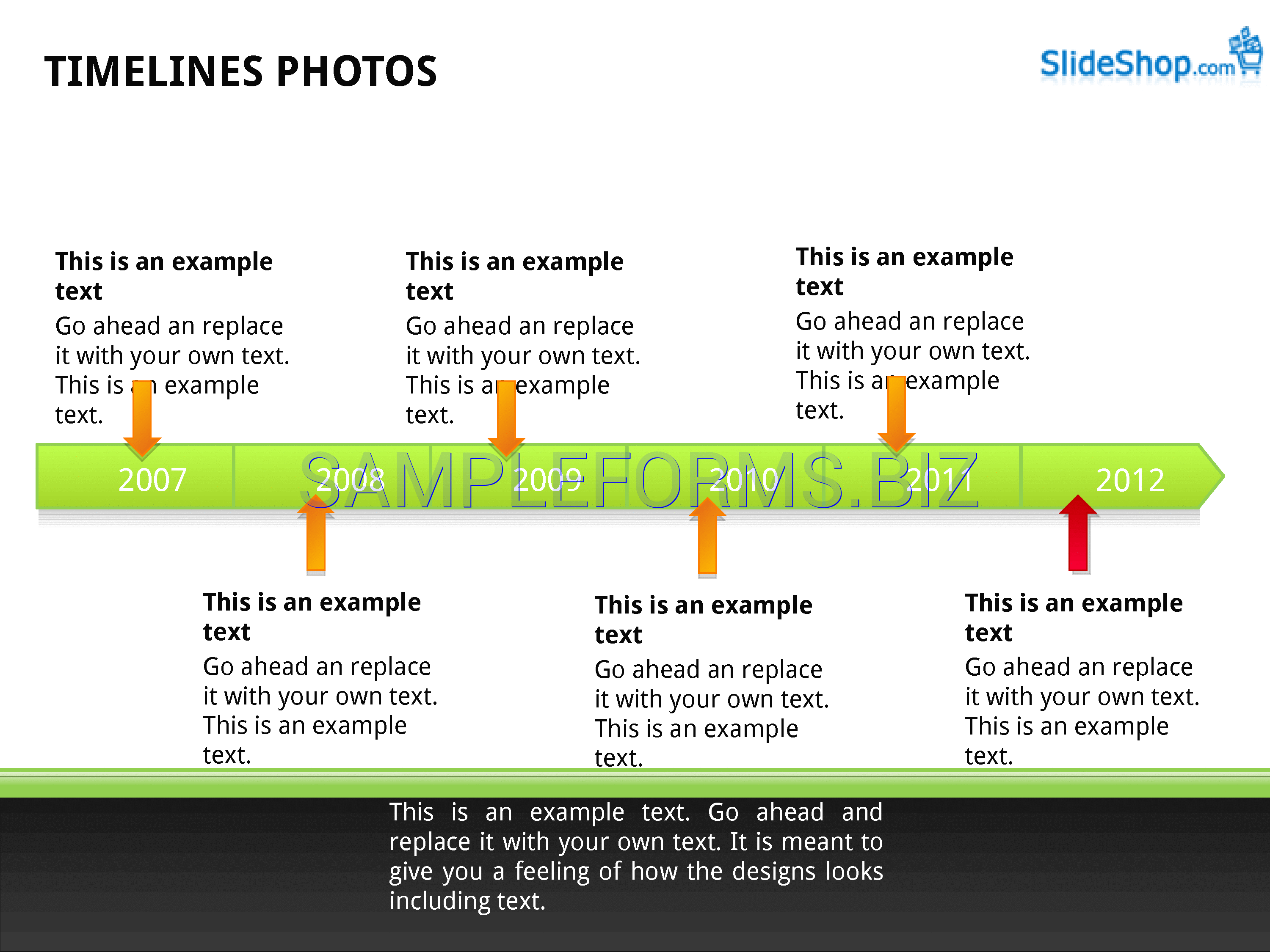 Preview free downloadable Timeline With Photos Examples in PDF (page 1)